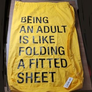 About Face Designs laundry bag Being An Adult Is Like Folding A Fitted Sheet NEW